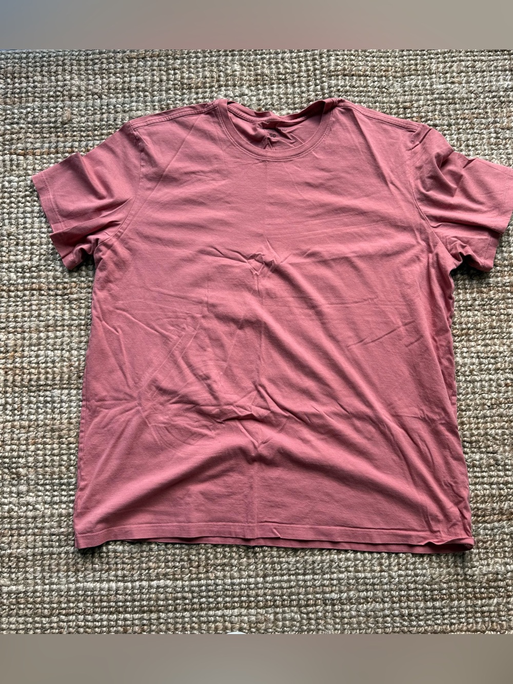 Men's Short Sleeve Crew Neck Tee - Coral, White, Light Blue, Olive - Picture 2 of 9